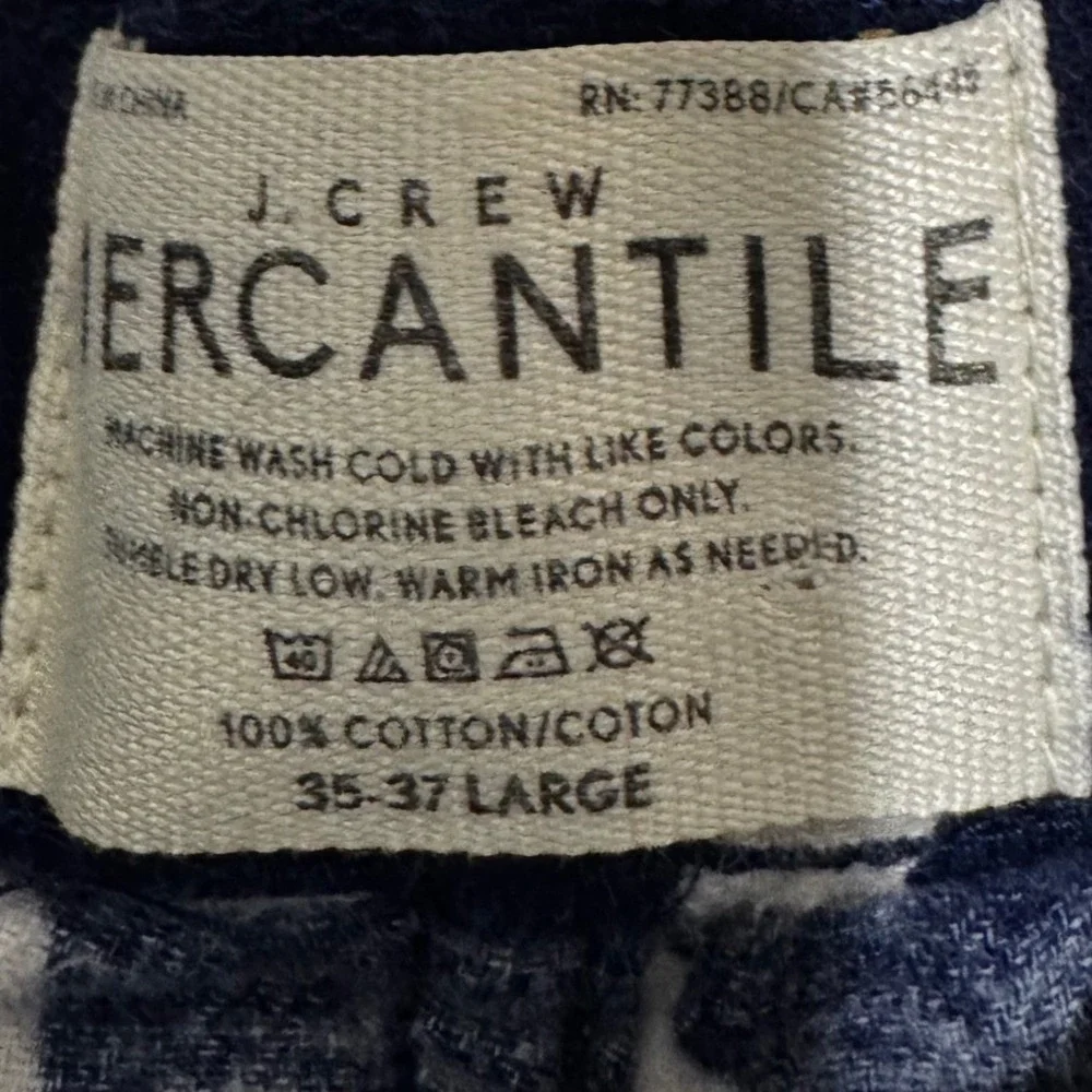 J.Crew Mercantile Men Navy Blue Dog Print Cotton Pajama Pants Drawstring Large L